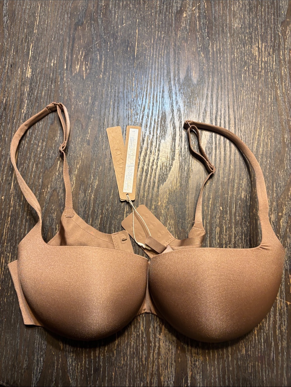 SKIMS Smooth ultimate push up balconette sienna NWT bra creases in pads